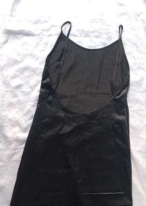Brand New (Newme) Black Satin Maxi Dress