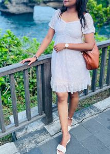 White Lace Fit And Flare Dress