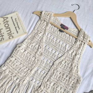Boho Crochet Fringe Vest