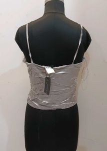 Silver Cami velvet top.new..38 around L
