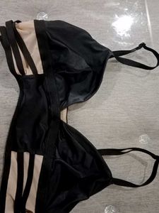 Black Bra with Strappy Detail