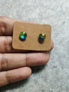 92.5 Silver Swarovski Stone Cute Stud Earrings