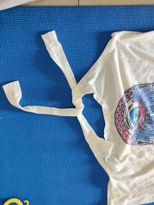 Off-white Stylish Tieup Crop Top