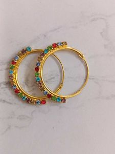 Combo Of Two Pairs Hoop Earrings with Colorful