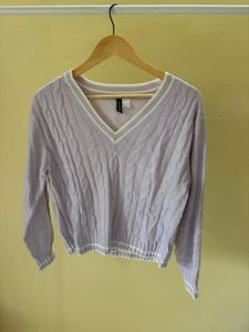 H&amp;M Lavender Cable Knit Sweater