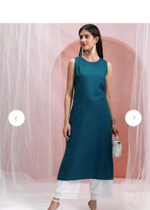 Vishudh Teal Blue Straight Kurta