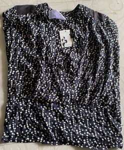 Remanika Black Printed Lenzing Modal Top–Size Xs