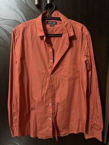 Dennis Lingwood Orange Cotton Shirt - Medium