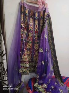 partywear Purple Lehenga saree