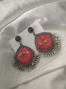 Pink Floral Jhumka 🌷