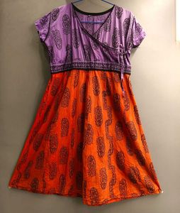 Orange and Purple Multicolored Mini Dress