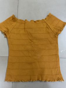 Cute Yellow Lace-Up Top