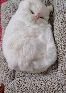 Sleeping Cat Plush Toy with Press Simulation Sound