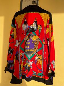Vintage Equestrian Bullfight Print Shirt