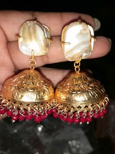 Real mother of pearl Jhumka Earrings