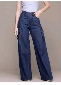 Unused Dark Blue Cargo Jeans