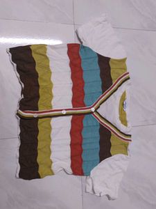 Striped Knit Cardigan Tee