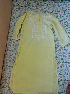 Yellow Embroidered Kurta