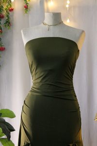 Olive Green Ruffle Dress