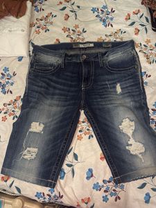 Distressed Denim Shorts