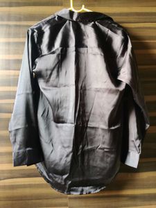 Elegant Black Satin Shirt