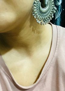 4 Silver Hoop Earrings with one ring