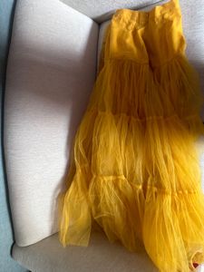 Yellow Lehanga Set With Tulle Skirt