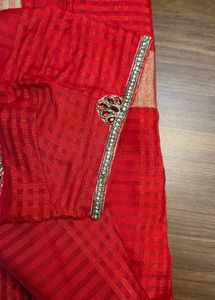 Red Embellished Kurti Set