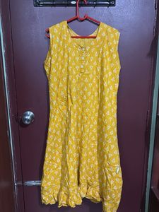 Yellow Sleeveless Night Dress
