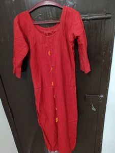 Beautiful Red Cotton Kurta