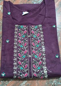 Embroidered Purple Kurti Size Xl