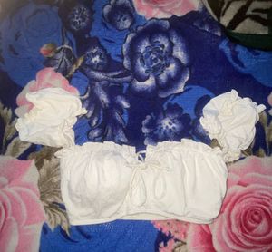 White Ruffle Crop Top