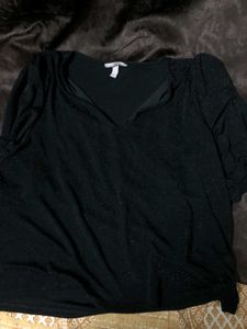 H&amp;M Black Shimmer Top