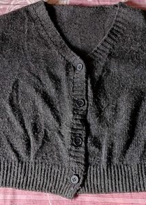 Gray Knit Cardigan