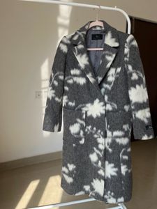 ABSTRACT Print WOOL Long COAT