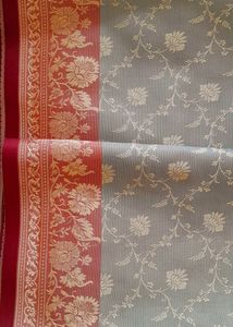 Silk Saree With Stiched Fall
