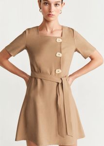 Mango Beige A-Line Dress