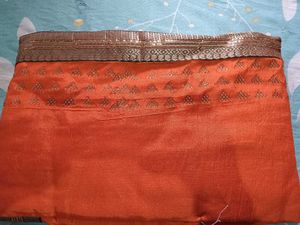Elegant Orange Embellished Saree