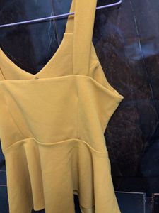 Mustard Peplum Top
