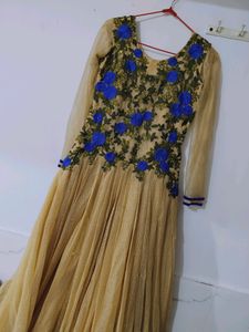 Beautiful Floral Gown With Matching Dupatta