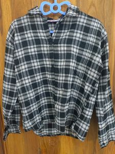 Balck Checked Oversized Shirt