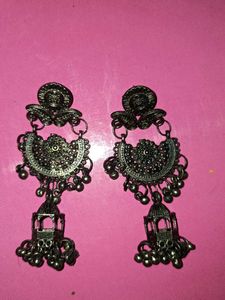 Oxidized Jhumka Earrings