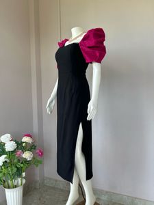 Black Slit Bodycon Dress