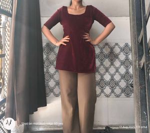 Maroon Colour Short Kurti Stiched For Sale