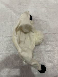 Cute white lion Hat with Attached Mittens