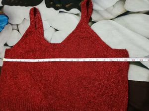 Red Knit Tank Top