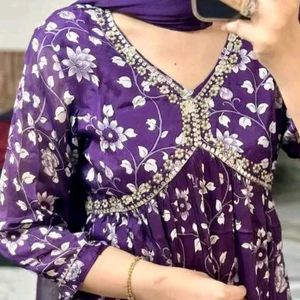 Manyavar Mohe Alia Purple Aliya Cut Kurti