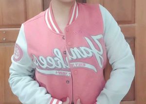 Pink New York Yankees Varsity Jacket+1🆓hand Bag