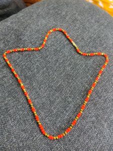 Long Chain With Orange and Gold Beats