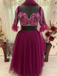 Magenta Embellished Lehenga Choli